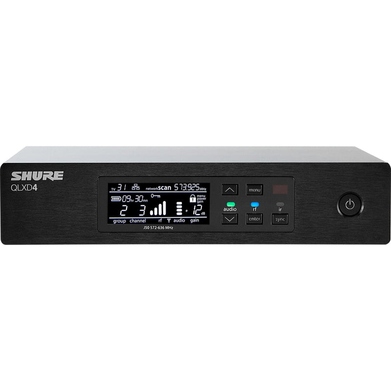 Shure QLXD4 Wireless Receiver (J50A, 572-608 + 614-616 MHz)