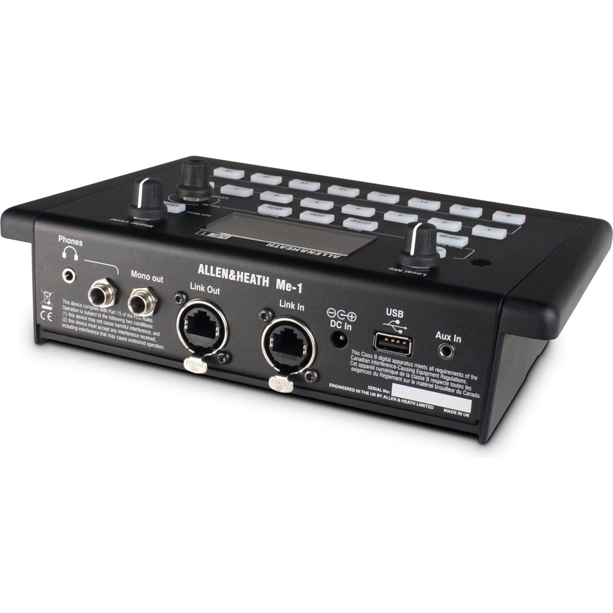 Allen & Heath ME-1 Personal Mixer angled back side view