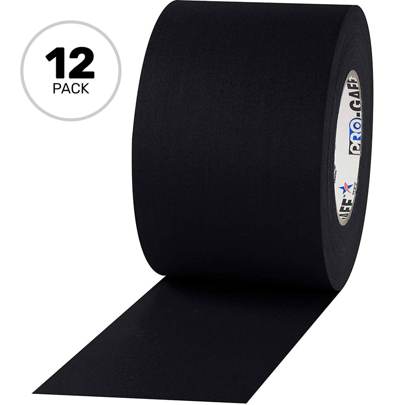 ProTapes Pro Gaff Premium Matte Cloth Gaffers Tape 4" x 55yds (Black, Case of 12)