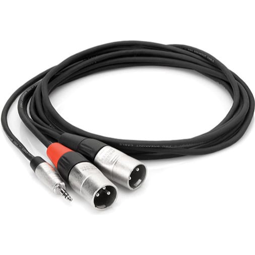 Hosa HMX-003Y REAN 3.5mm TRS to Dual XLR Male Pro Stereo Breakout Cable (3')