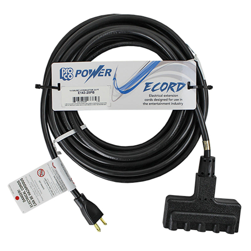 RapcoHorizon Pro Co E143-1PB Power Extension Cord (1')