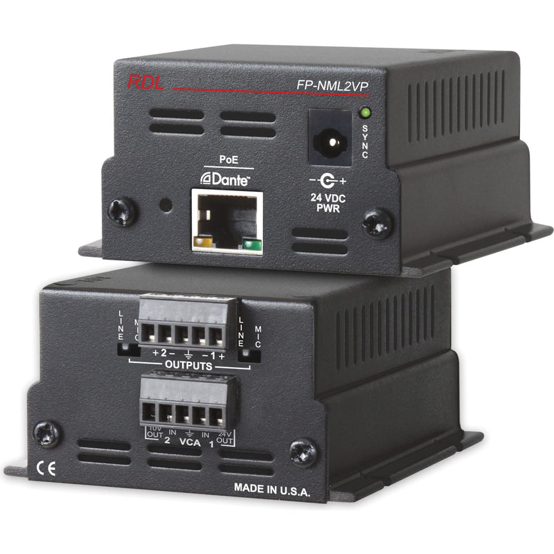 RDL FP-NML2VP Network to Mic/Line Interface (with VCA & PoE)