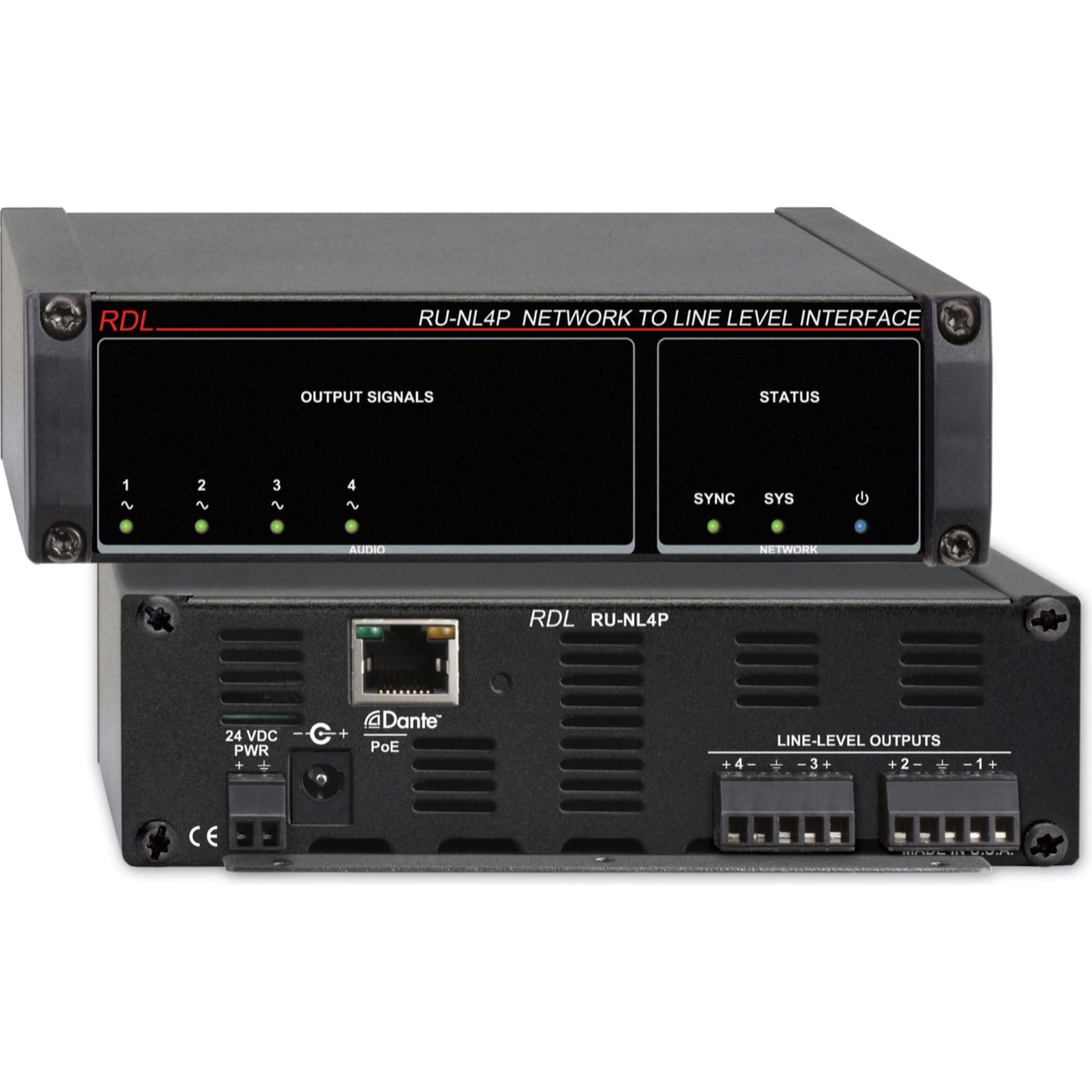 RDL RU-NL4P Network to Line Level Interface with PoE