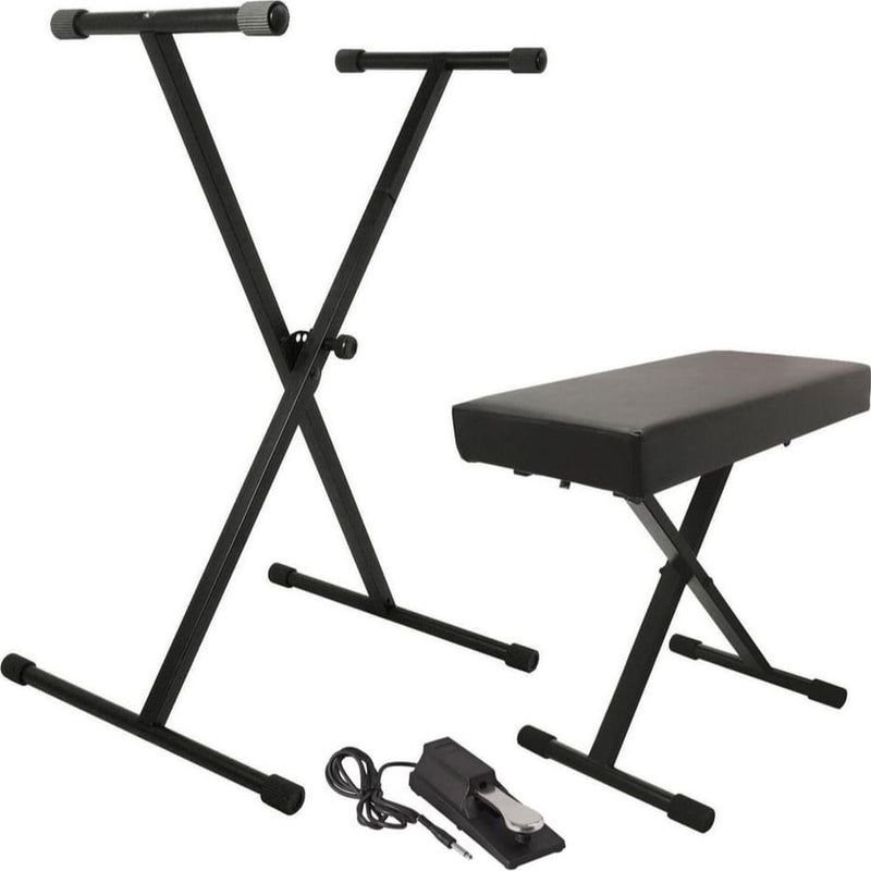 On-Stage KPK6550 Keyboard Stand/Bench Pak with KSP100 Sustain Pedal