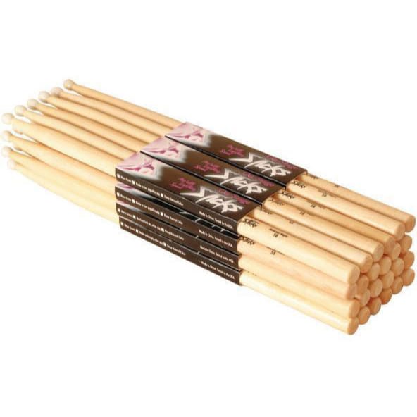 On-Stage MW5A Maple Drum Sticks (5A, Wood Tip, Brick of 12 Pair)