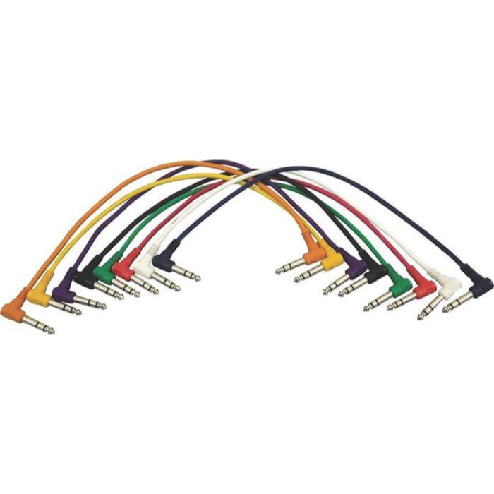 On-Stage PC18-17TRS-R Right-Angle Patch Cables (8 Pack)