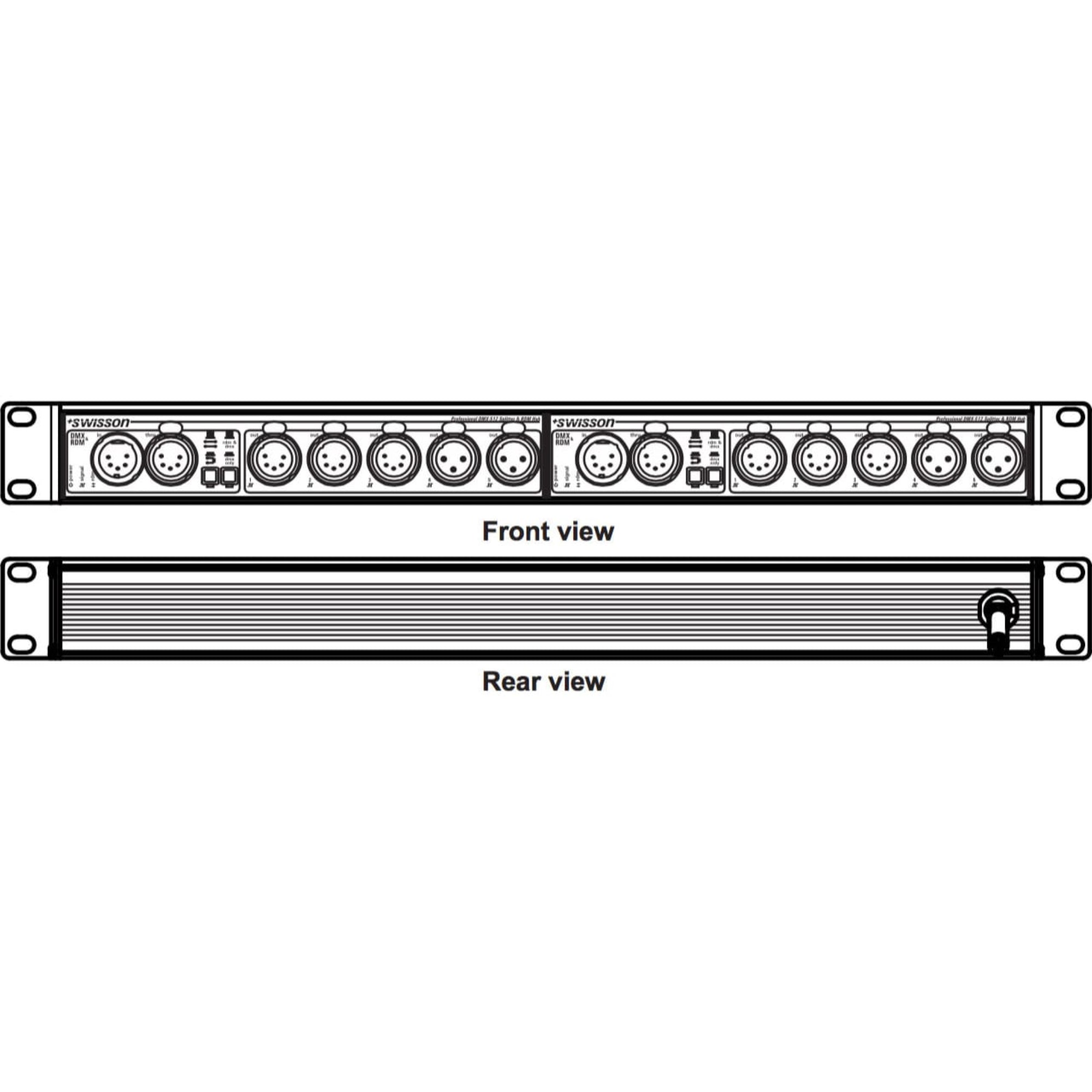 Swisson XSR-5R2-5R2-US RDM & DMX Splitter (Double Rack Mix)
