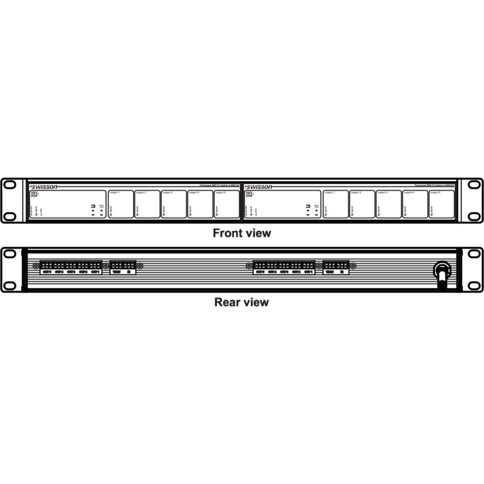 Swisson XSR-TR5-TR5-US RDM & DMX Splitter Terminal (Double Rack)