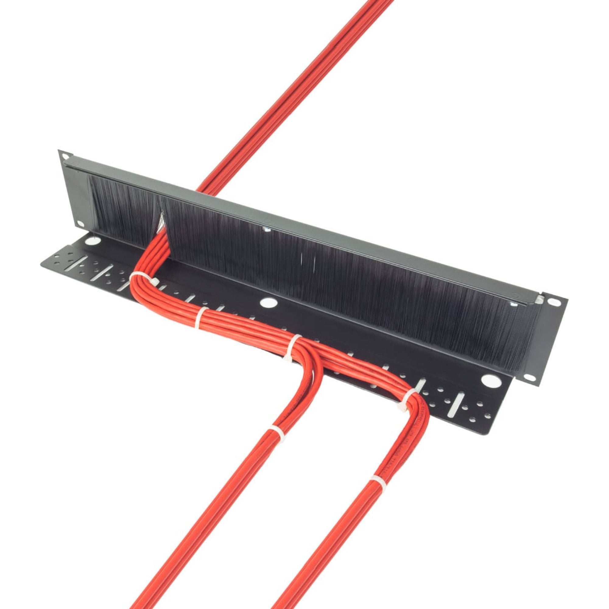 Lowell CBP-2 Cable Brush Strip Panel with Tray (2U)