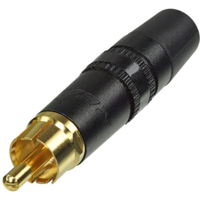Neutrik Rean NYS373-0 Male RCA Phono Plug (Black/Gold/Black, Box of 100)