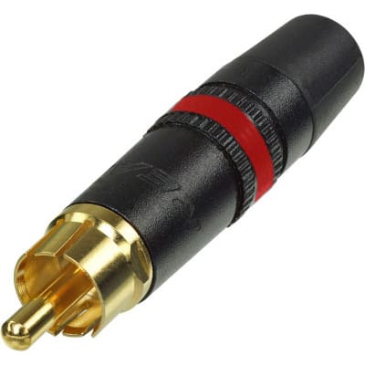 Neutrik Rean NYS373-2 Male RCA Phono Plug (Black/Gold/Red)