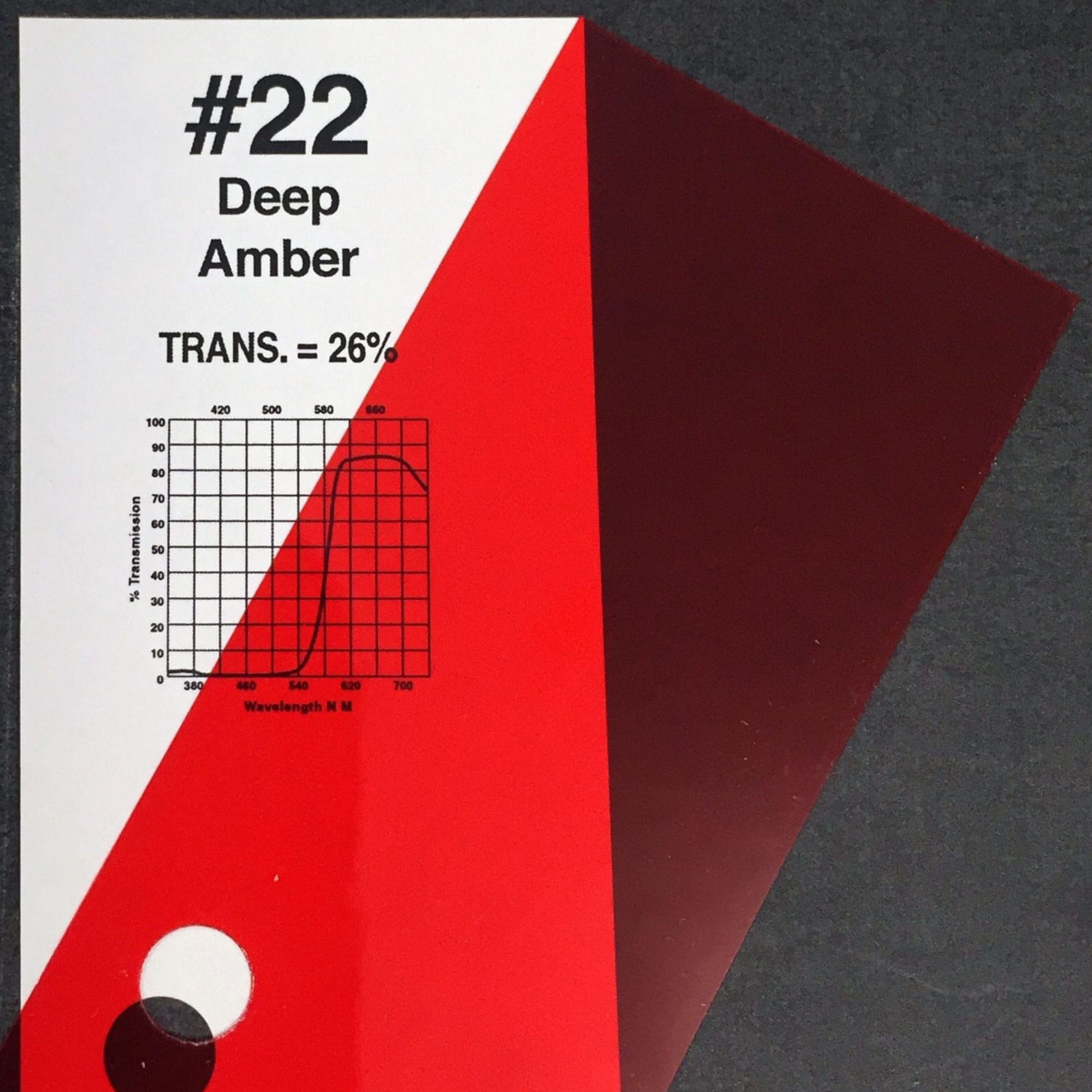 Rosco #22 Roscolux Cinegel Filter Gel Deep Amber (20" x 24" Sheet)