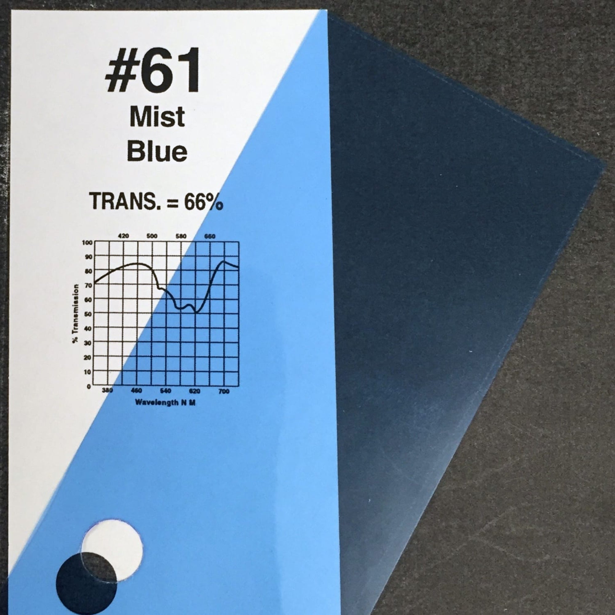 Rosco #61 Roscolux Cinegel Filter Gel Mist Blue (20" x 24" Sheet)