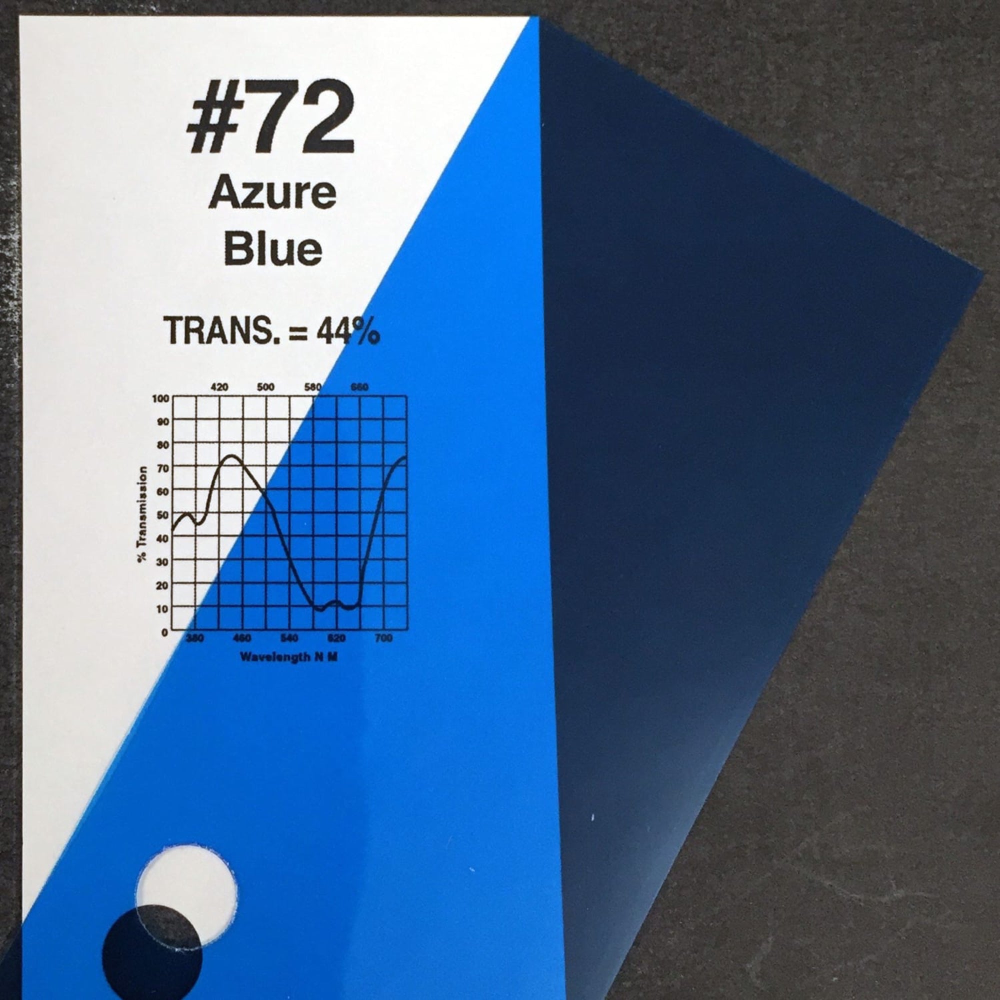 Rosco #72 Roscolux Cinegel Filter Gel Azure Blue (20" x 24" Sheet)