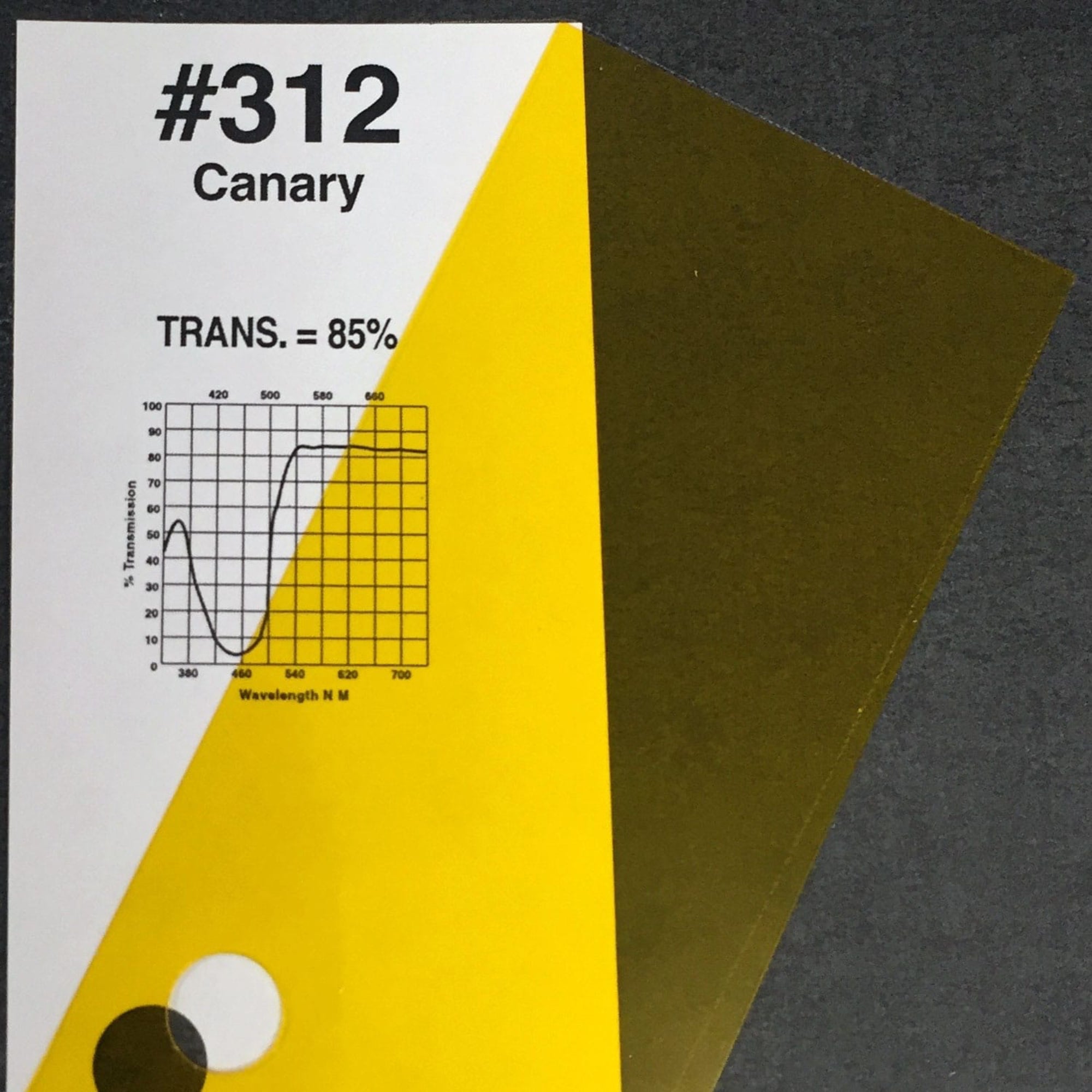 Rosco #312 Roscolux Cinegel Filter Gel Canary (20" x 24" Sheet)