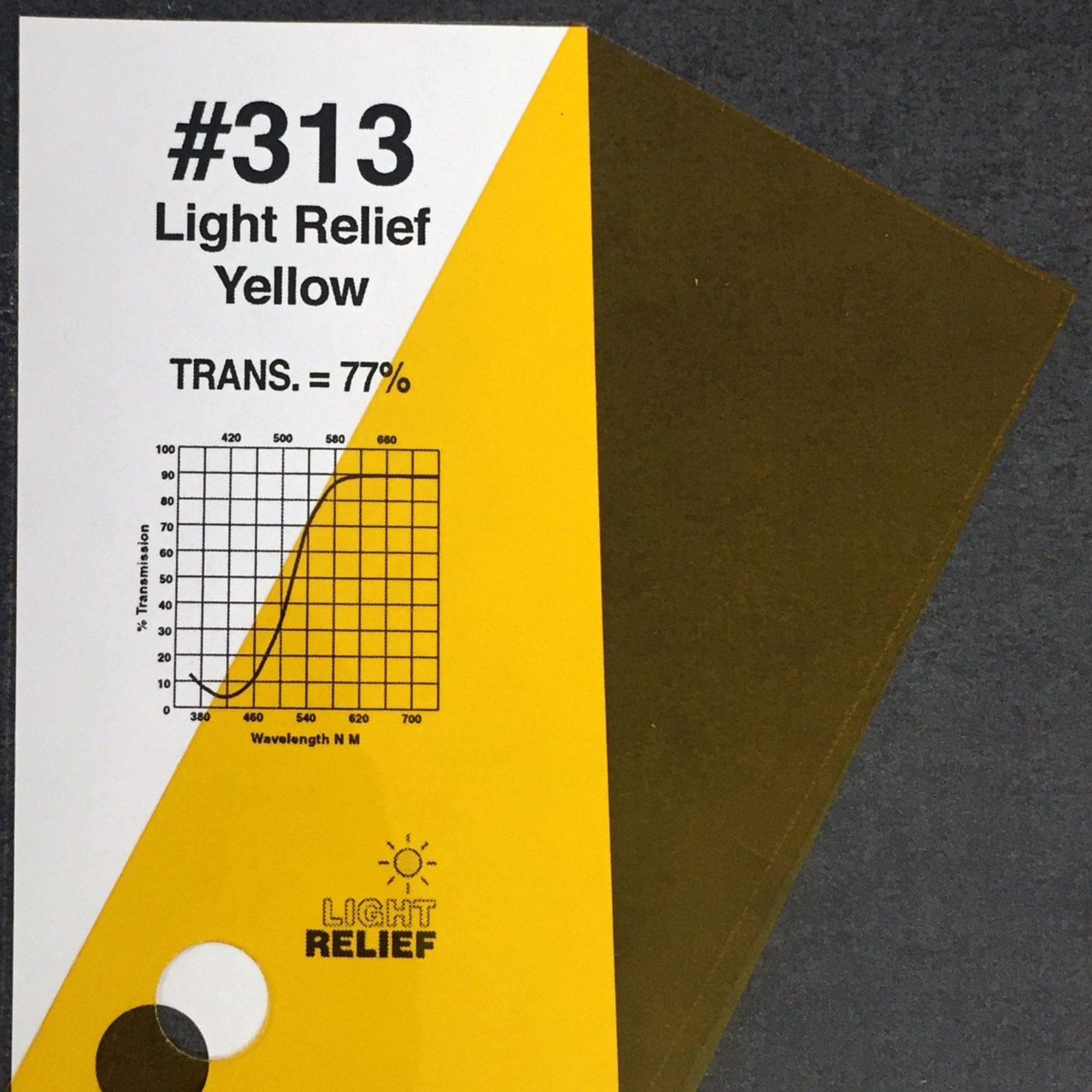 Rosco #313 Roscolux Cinegel Filter Gel Light Relief Yellow (24" x 25' Roll)
