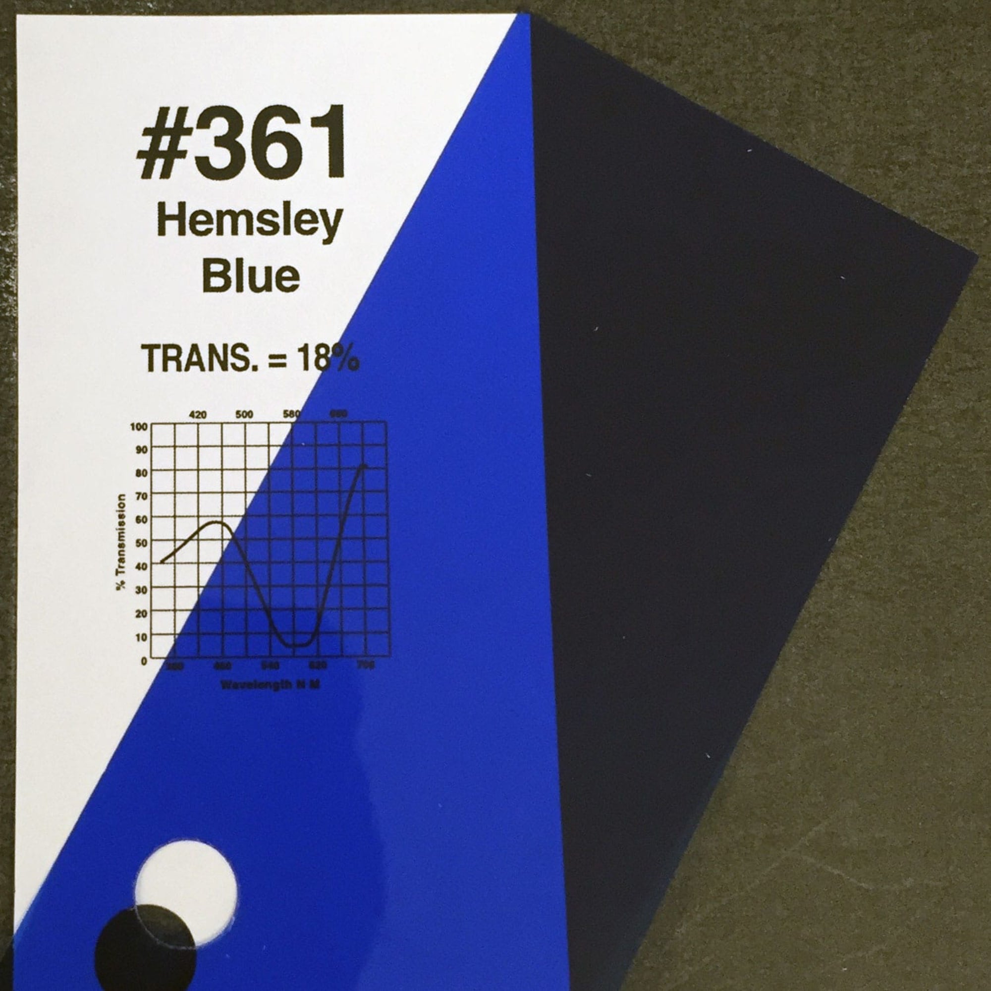 Rosco #361 Roscolux Cinegel Filter Gel Hemsley Blue (20" x 24" Sheet)