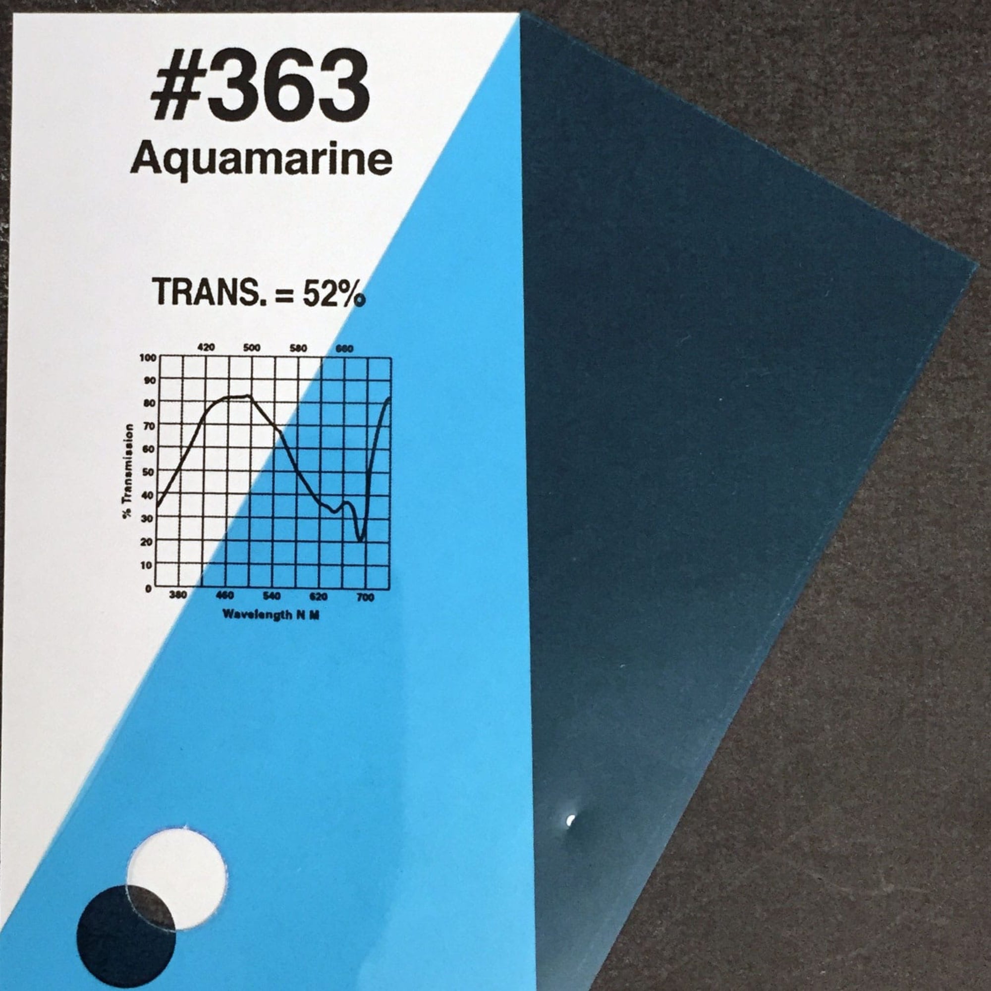 Rosco #363 Roscolux Cinegel Filter Gel Aquamarine (24" x 25' Roll)