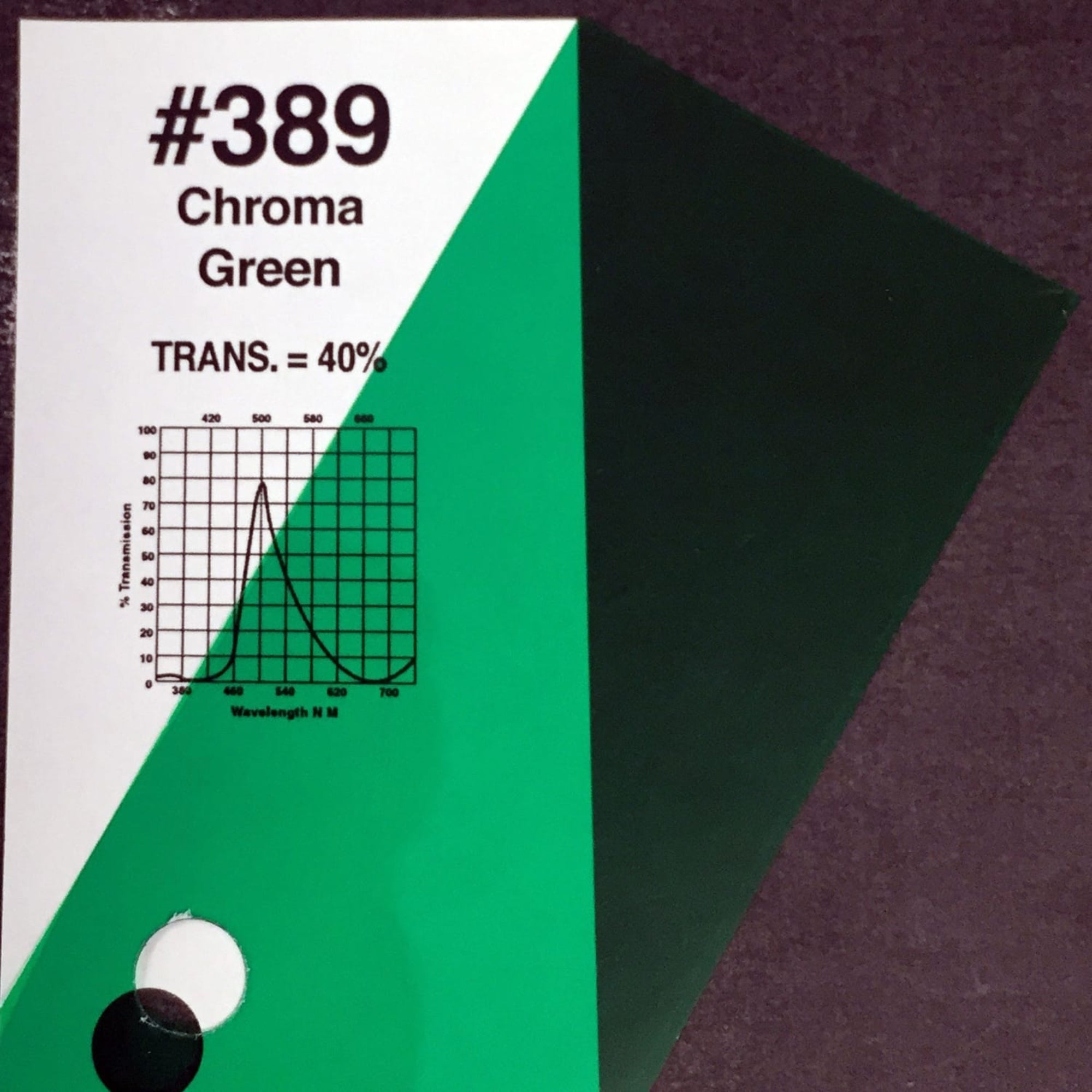 Rosco #389 Roscolux Cinegel Filter Gel Chroma Green (24" x 25' Roll)