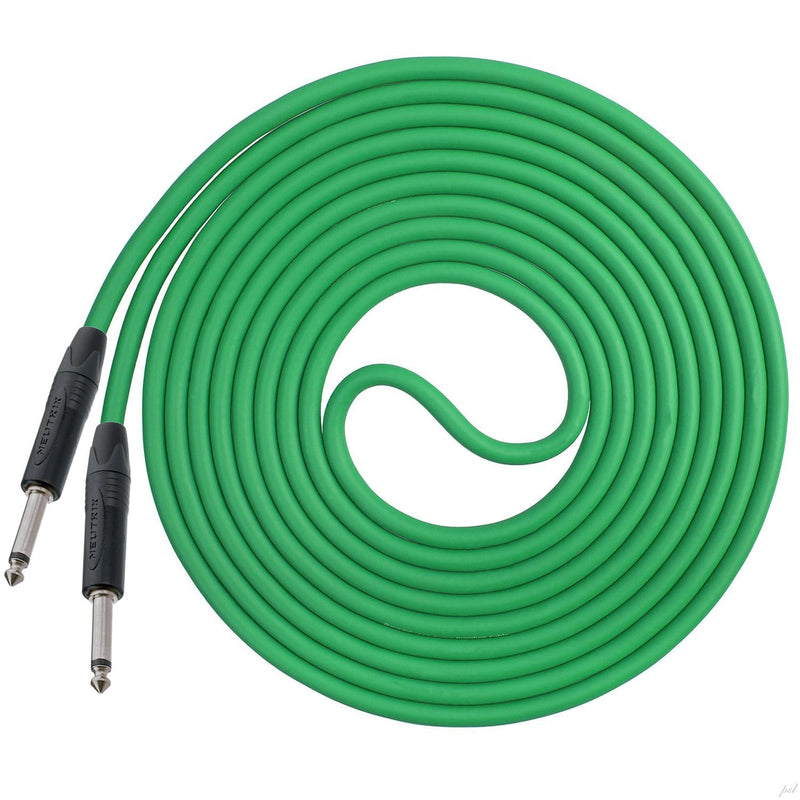 Performance Audio Professional 1/4" Straight to Straight Instrument Cable (3', Green)