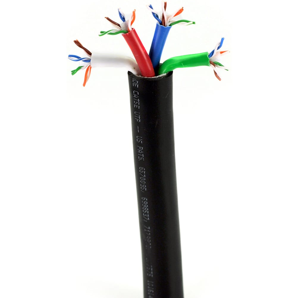 Whirlwind WCAT5E4 Bulk 4-Channel Cat5e Snake Cable (Black, By the Foot)
