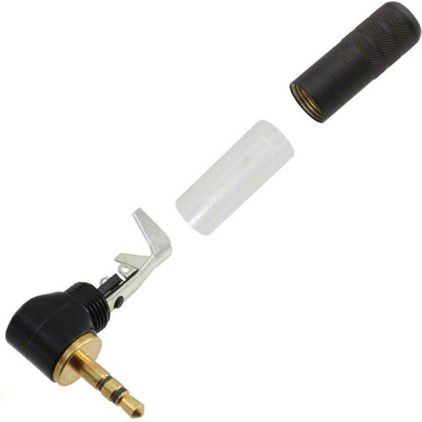 Switchcraft 35HDRABAU 3.5mm Stereo Right-Angle Cable Mount Plug (Black/Gold)