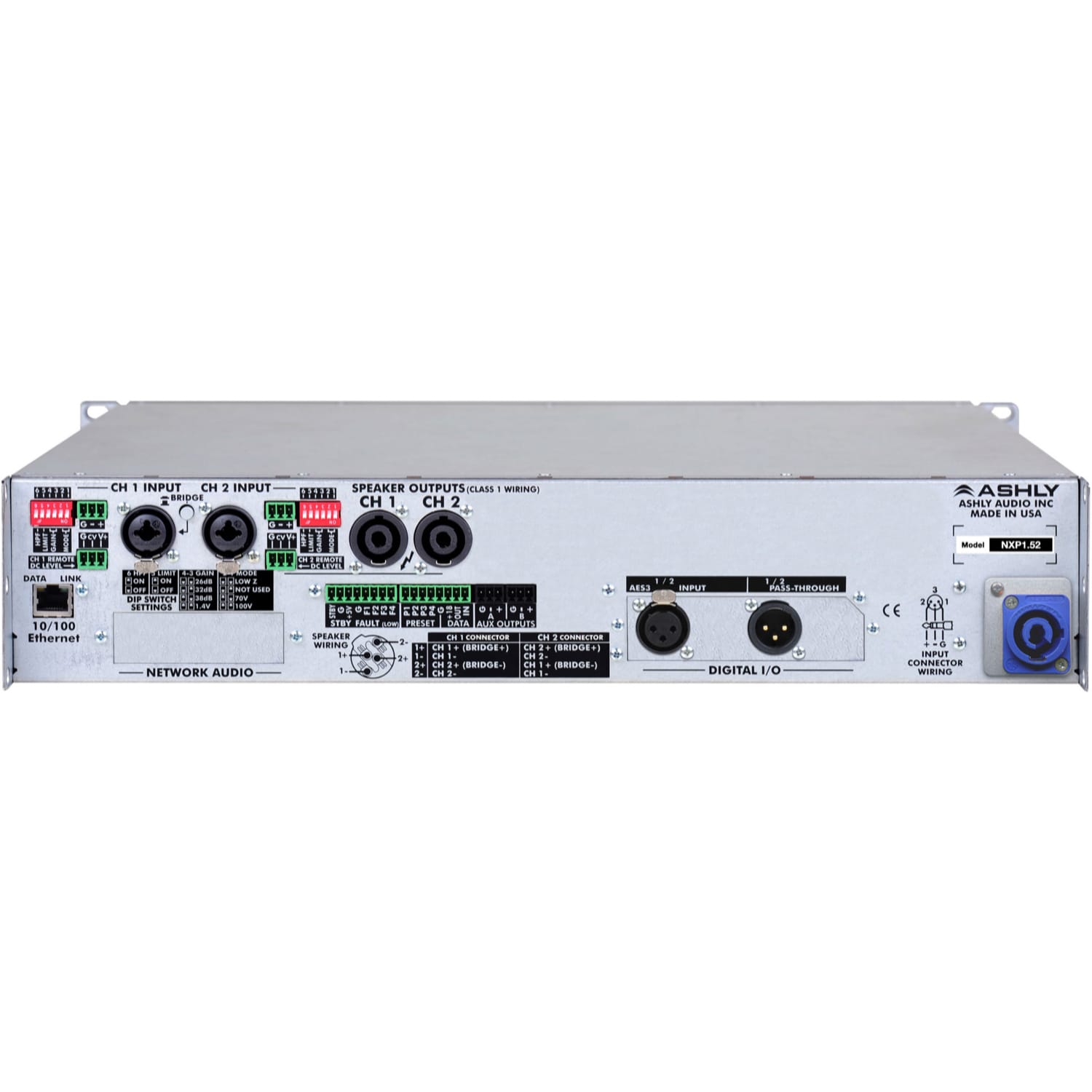Ashly nXp1.52 Network Multi-Mode Power Amplifier with Protea DSP (2 x 1500W)