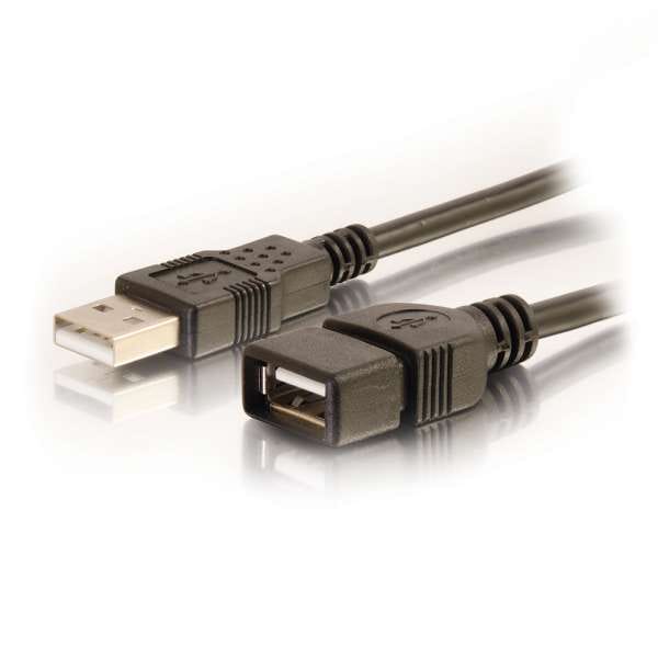 C2G USB 2.0 A Male to A Female Extension Cable - Black (3.3'/1m)