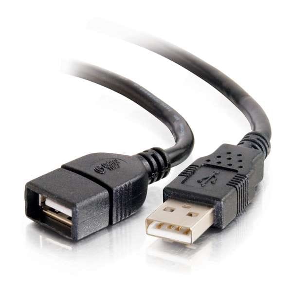 C2G USB 2.0 A Male to A Female Extension Cable - Black (3.3'/1m)