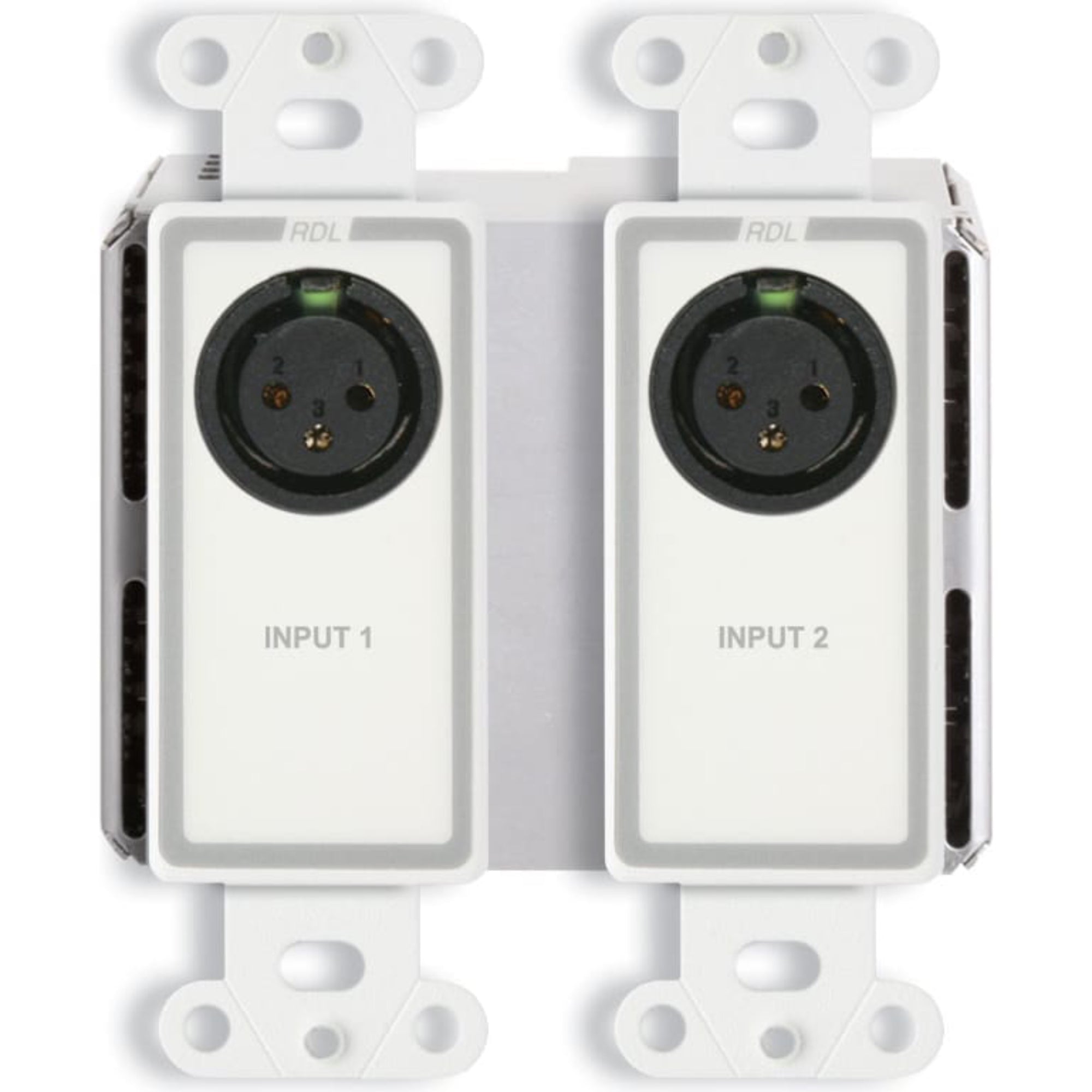 RDL DD-BN2M Bi-Directional Mic/Line Dante Interface 2x2 on Decora Plate (White)