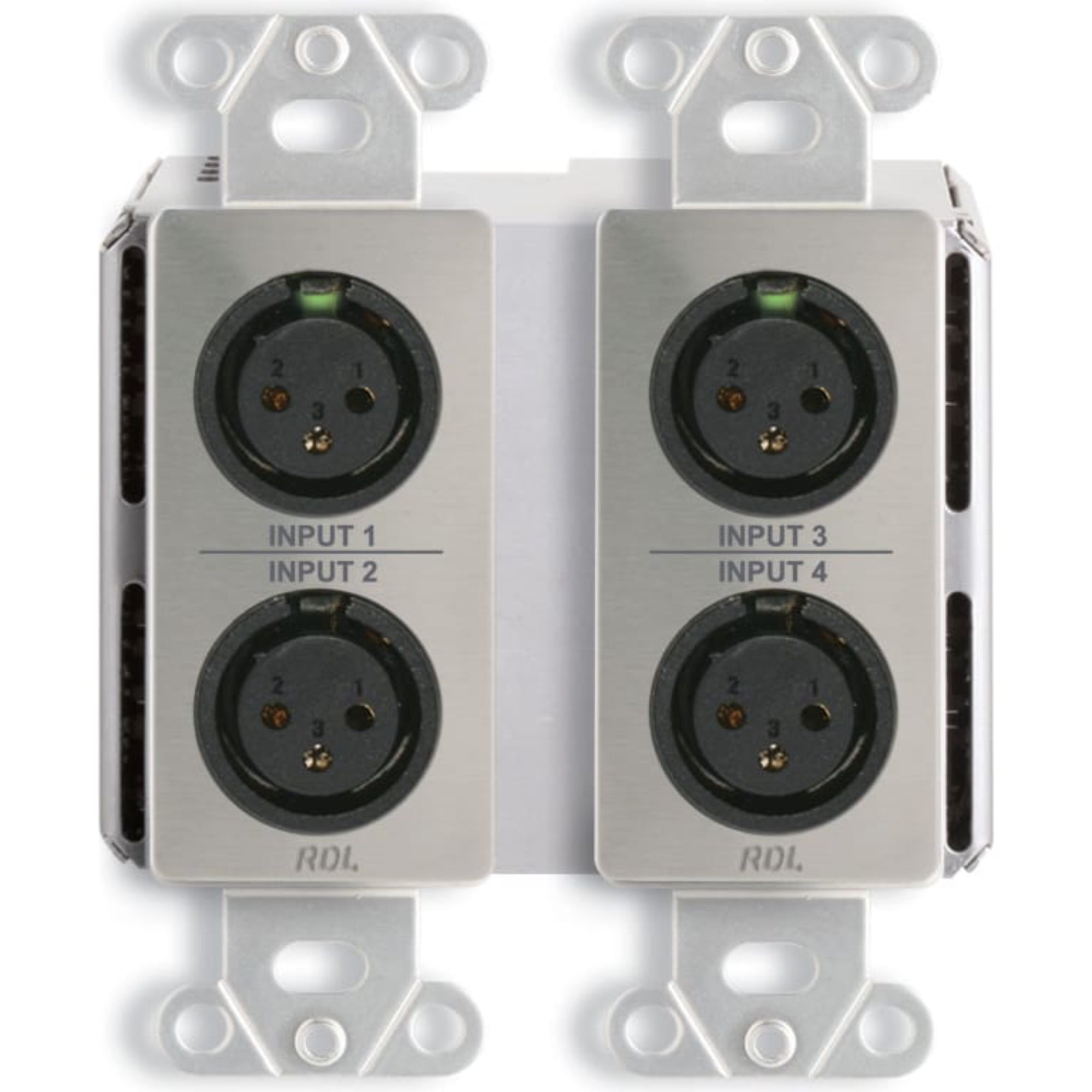 RDL DDS-BN40 Bi-Directional Mic/Line Dante Interface 4x2 on Decora Plate (Stainless Steel)