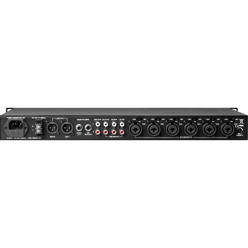 Denon DN-312X 1 RU 12-Channel Mixer with Mic Priority