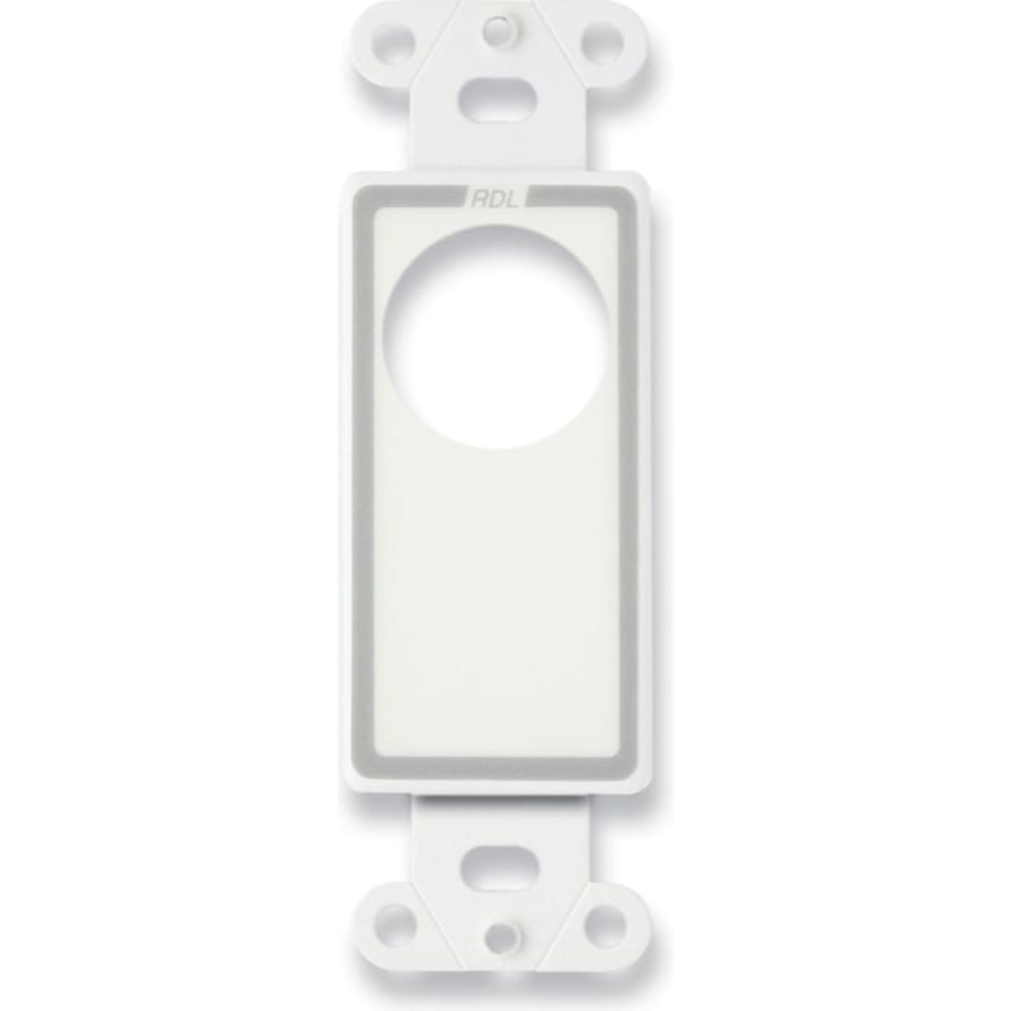 RDL D-D1T Decora Plate Punched for Single Neutrik D-Shape Connector - Top Aligned (White)