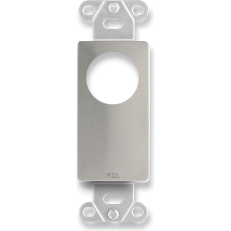 RDL DS-D1T Decora Plate Punched for Single Neutrik D-Shape Connector - Top Aligned (Stainless Steel)