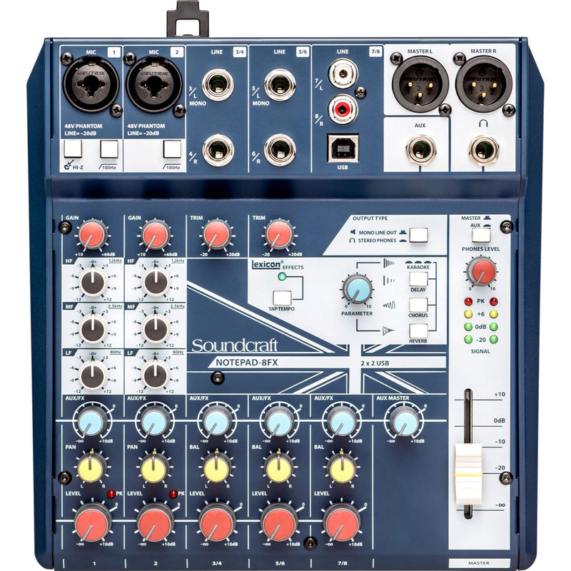 Soundcraft Notepad-8FX Analog Mixing Console with USB and Effects