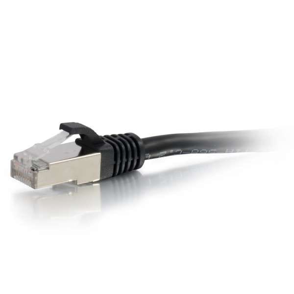 C2G Cat6a Snagless Shielded (STP) Ethernet Network Patch Cable - Black (1')