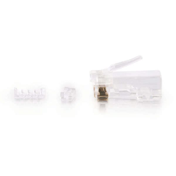 C2G RJ45 Cat5E Modular Plug for Round Solid/Stranded Cable (100 Pack)