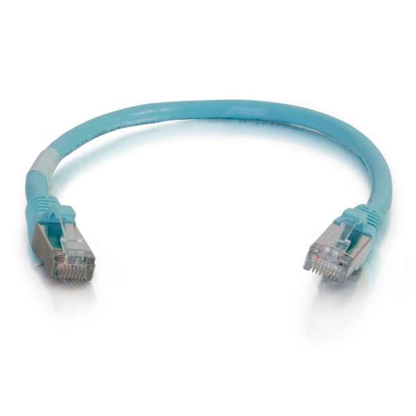 C2G Cat6a Snagless Shielded (STP) Ethernet Network Patch Cable - Aqua (6')