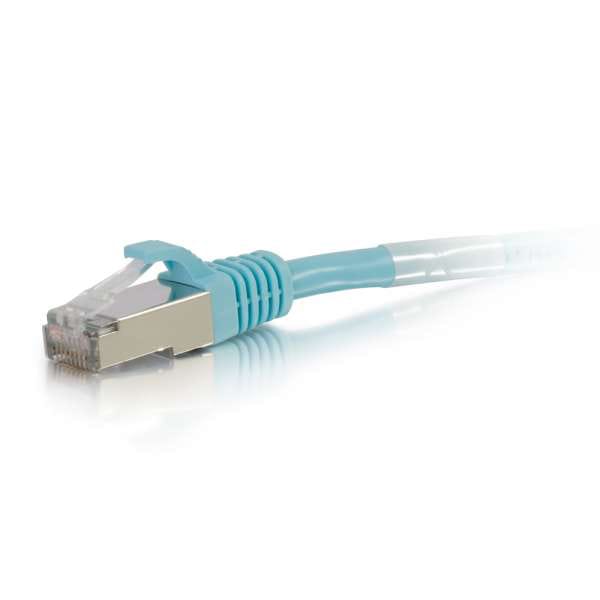 C2G Cat6a Snagless Shielded (STP) Ethernet Network Patch Cable - Aqua (6')
