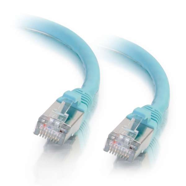 C2G Cat6a Snagless Shielded (STP) Ethernet Network Patch Cable - Aqua (10')