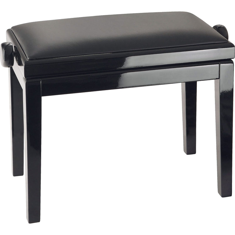 K&M Stands 13990 Piano Bench (Black Glossy, Black Leatherette)