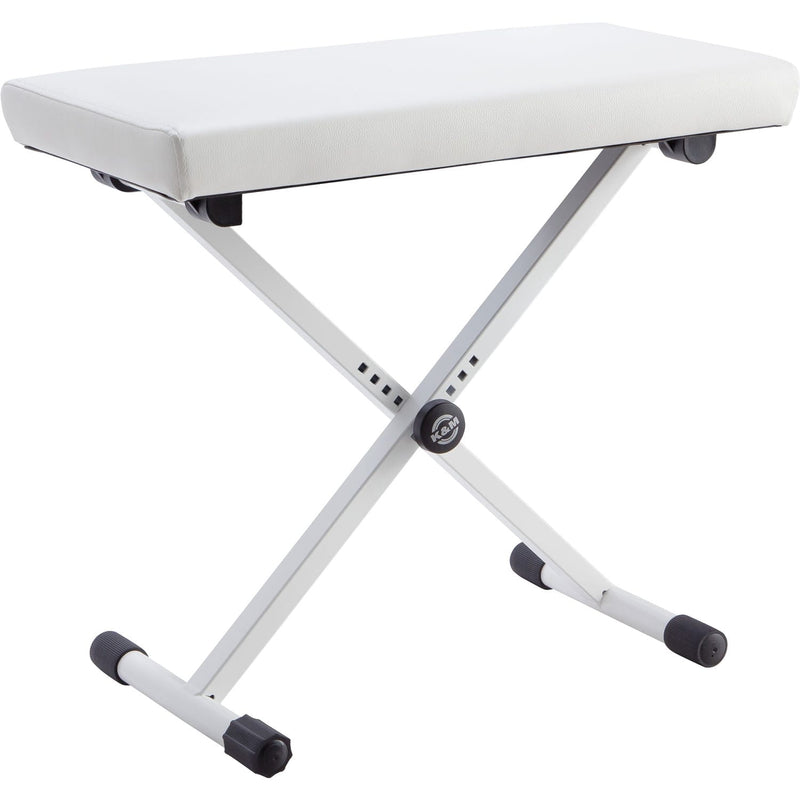K&M Stands 14077 Keyboard Bench (White Leatherette)