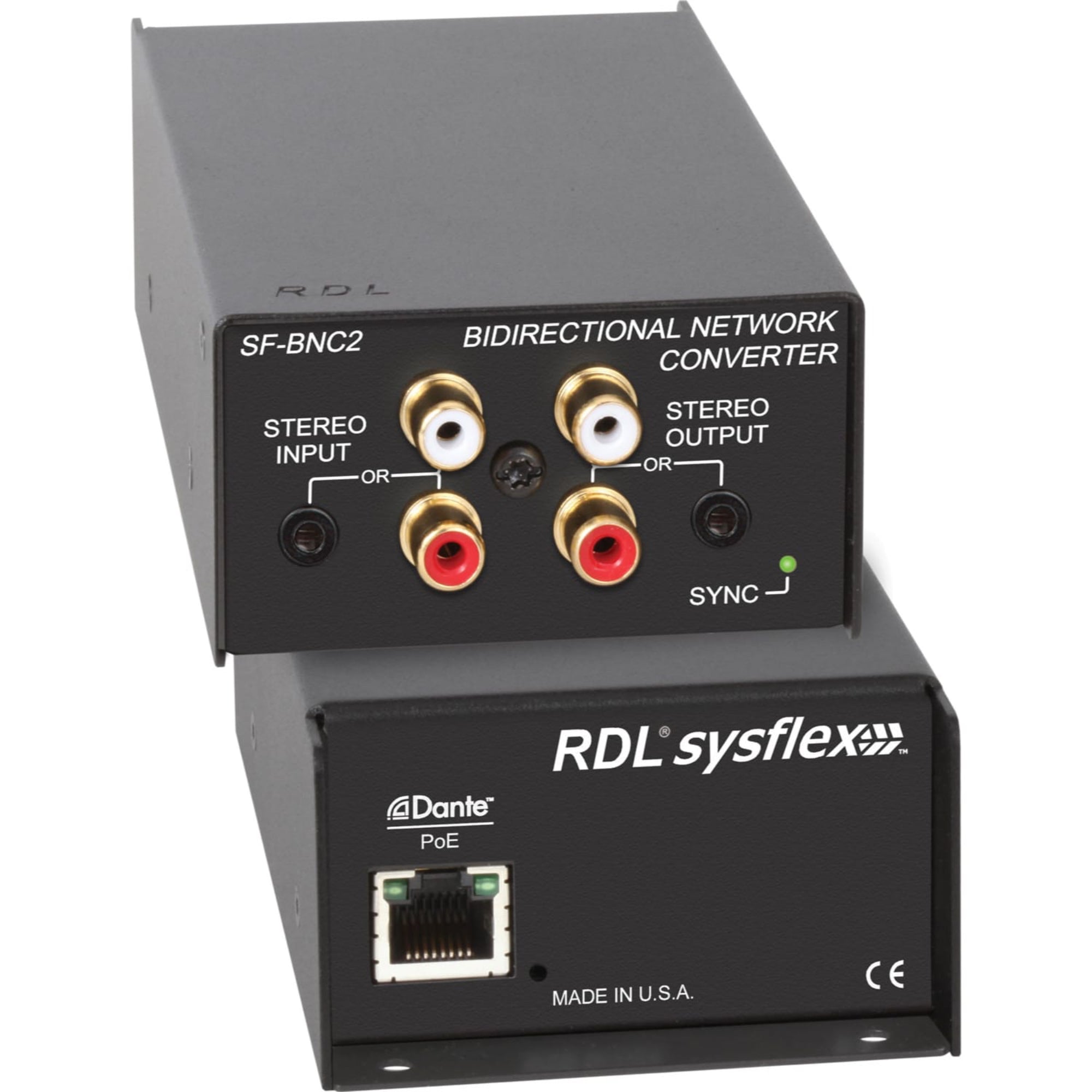 RDL SF-BNC2 SysFlex Bidirectional Unbalanced Stereo Audio Network Interface
