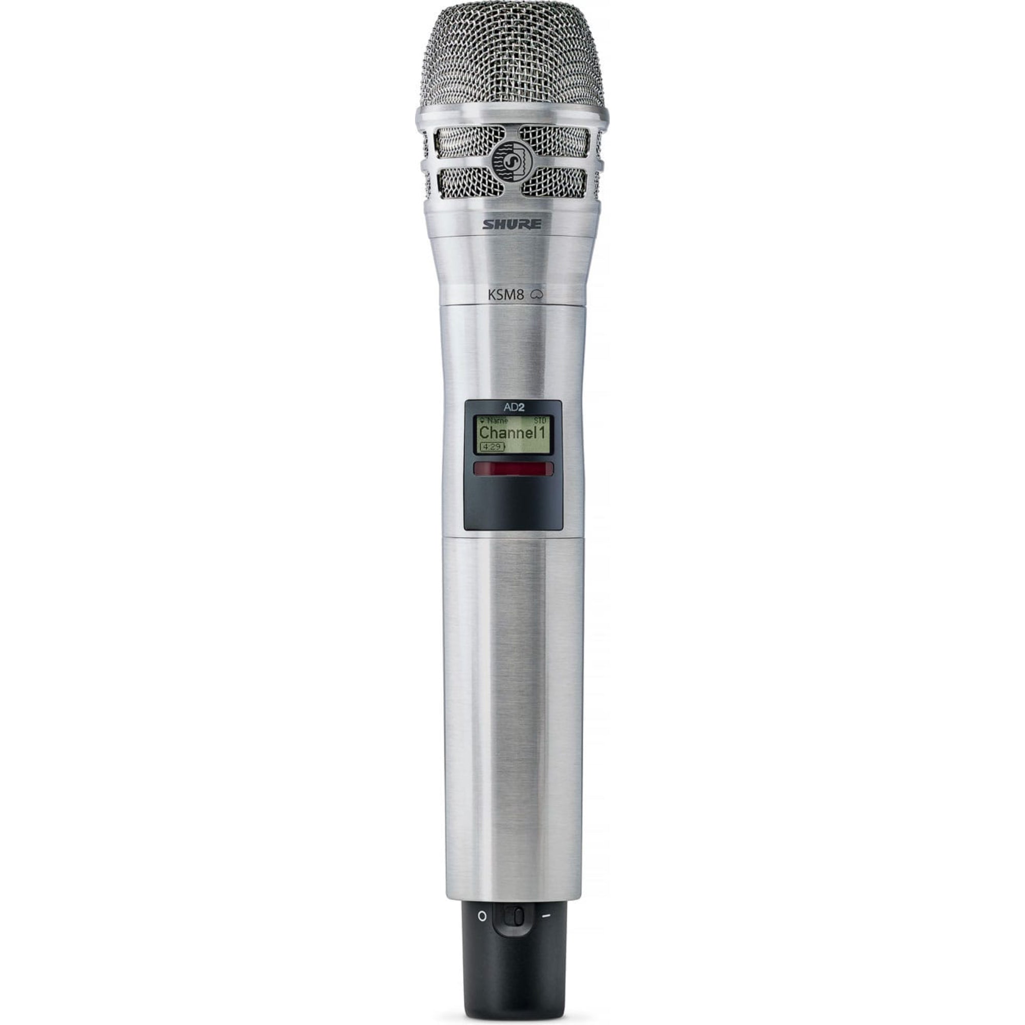 Shure AD2/K8N Axient Digital Handheld Wireless Transmitter (G57: 470-616 MHz, Nickel)