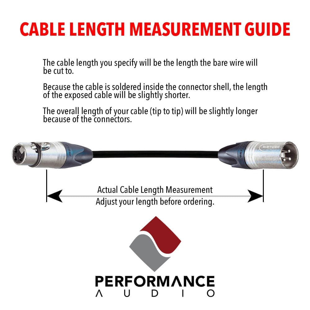 Custom Cables XLR to 1/4" TRS Balanced Cable Made from Mogami W2791 & Neutrik Connectors