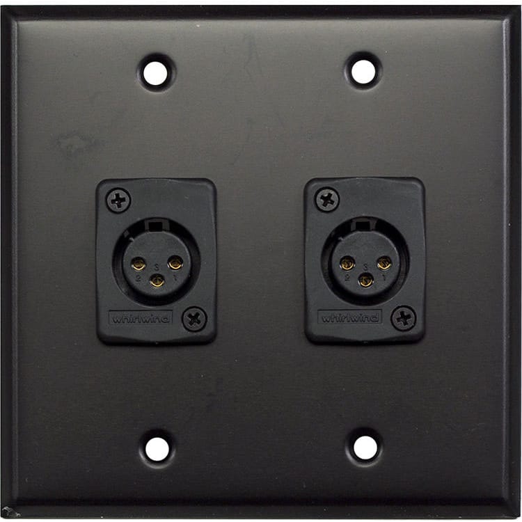 Whirlwind WP2B/2FW Wallplate for 2 Whirlwind WC3F Female XLRs