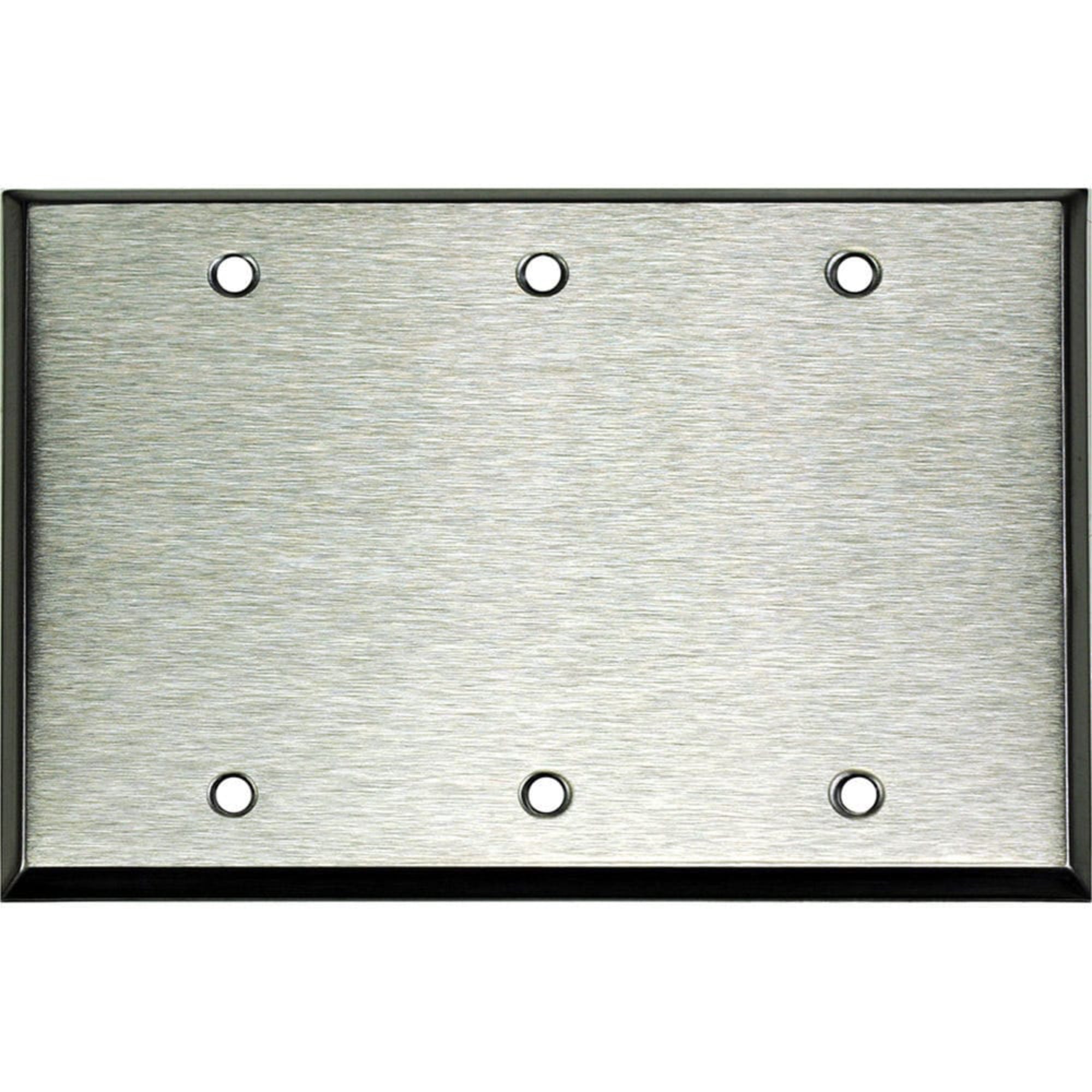 Whirlwind WP3/0H 3-Gang Blank Wall Plate (Stainless Steel)