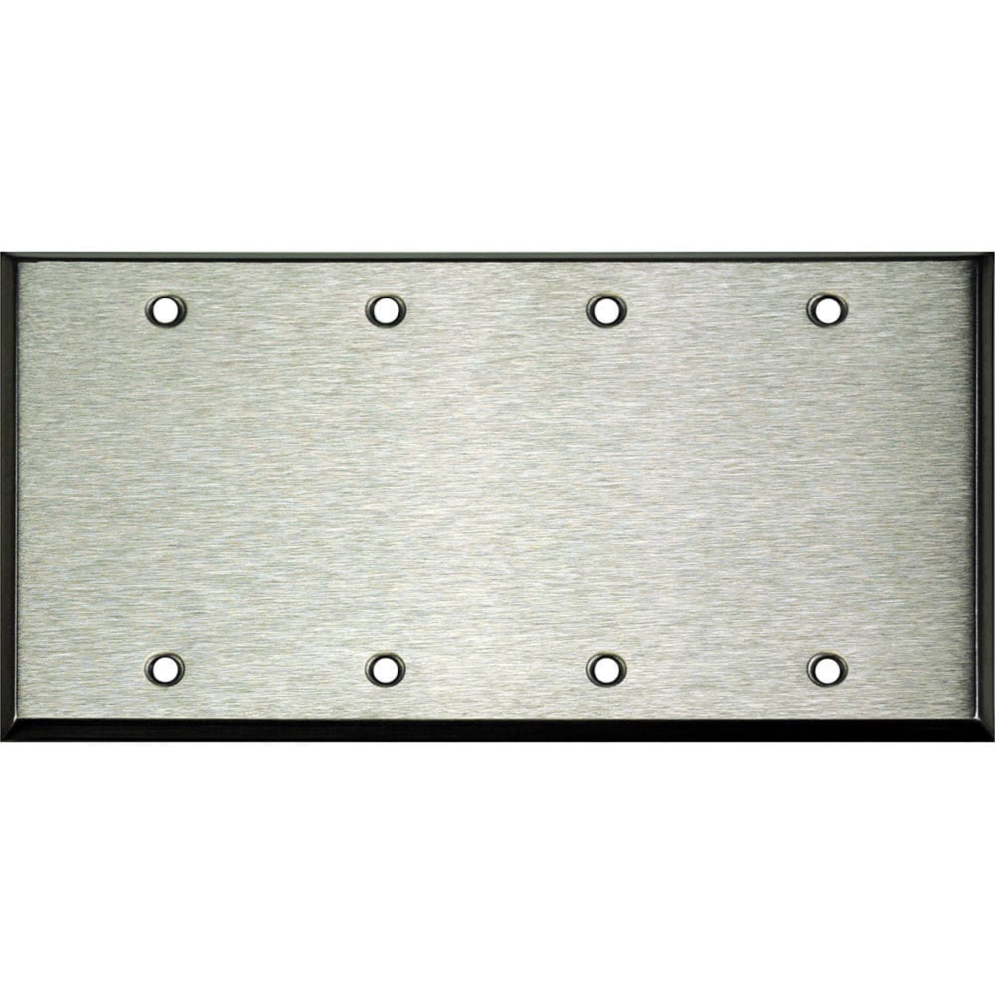Whirlwind WP4/0H 4-Gang Blank Wall Plate (Stainless Steel)