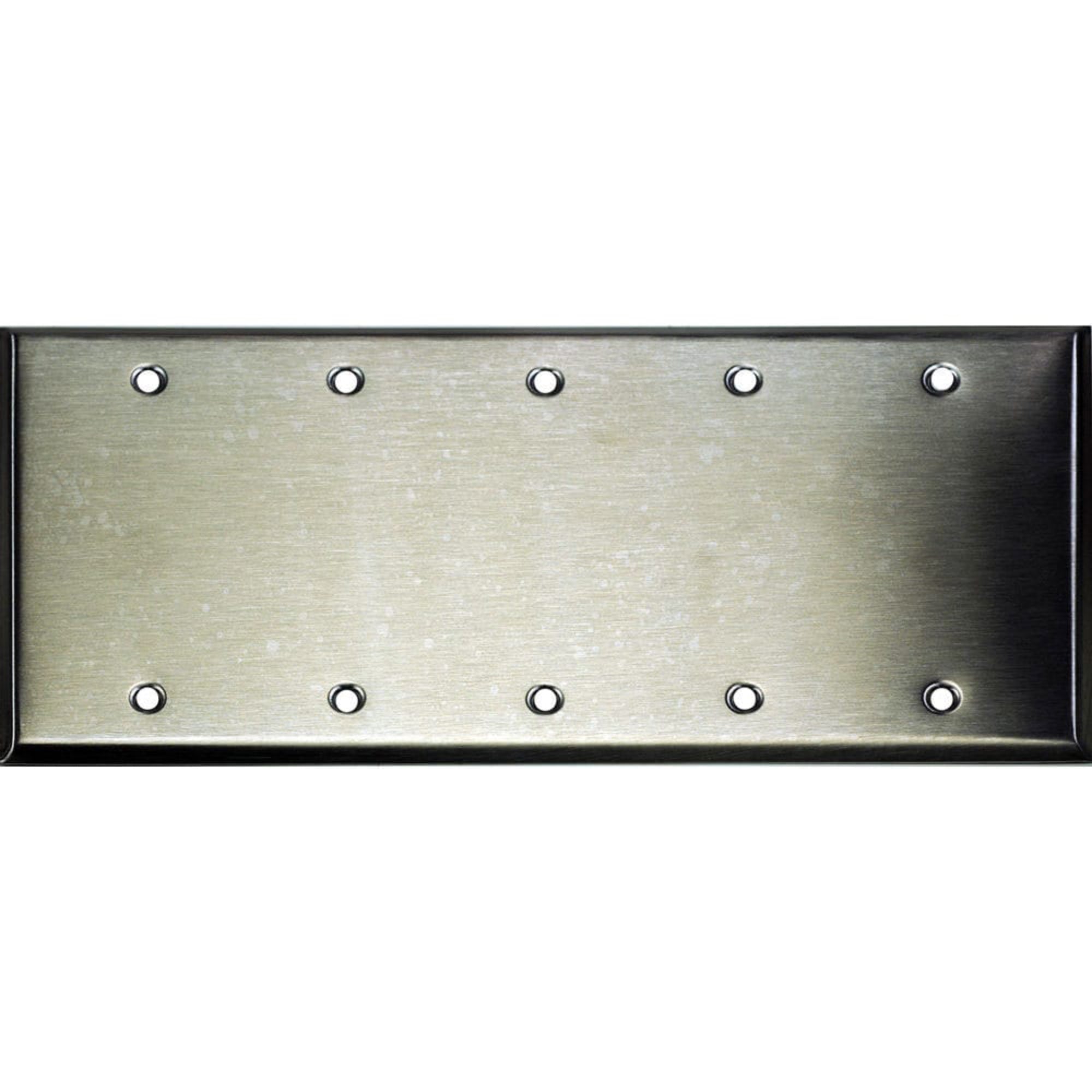 Whirlwind WP5/0H 5-Gang Blank Wall Plate (Stainless Steel)