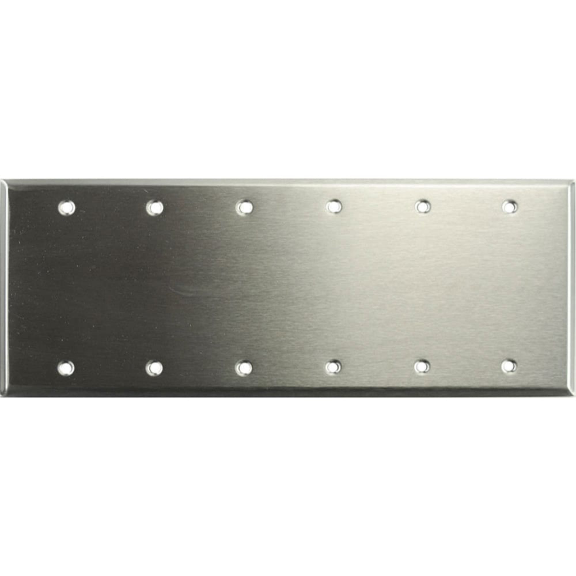Whirlwind WP6/0H 6-Gang Blank Wall Plate (Stainless Steel)